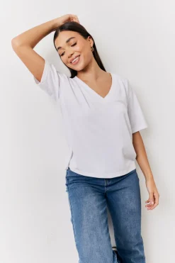 Black and White 2 Pack Slouchy V-Neck T-Shirt|In The Style Online