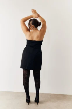 Bandeau Bow Front Split Hem Mini Dress|In the Style Outlet