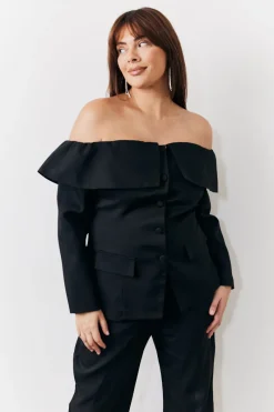 Bardot Button Through Blazer|In the Style