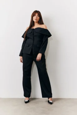 Bardot Button Through Blazer|In the Style
