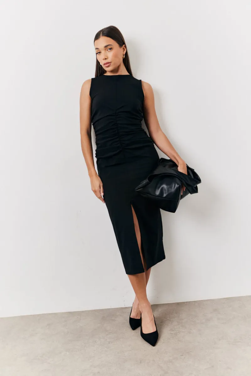 Bengaline Ruched Midi Dress|In The Style Best