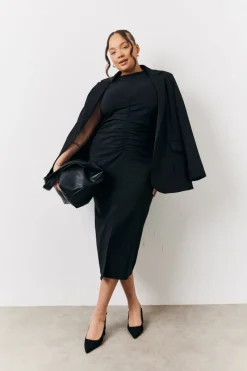 Bengaline Ruched Midi Dress|In The Style Best
