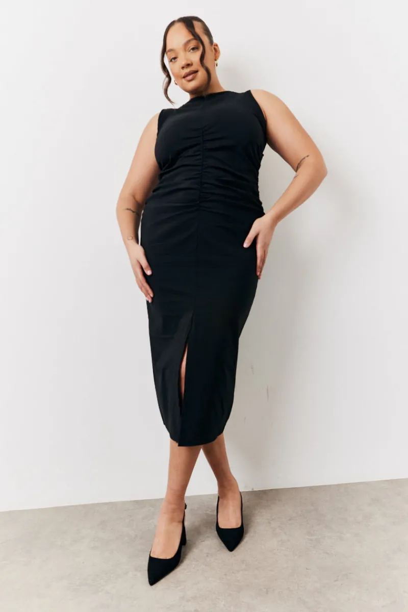 Bengaline Ruched Midi Dress|In The Style Best