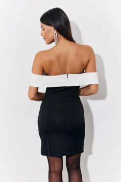 Contrast Bow Mini Dress|In the Style Clearance