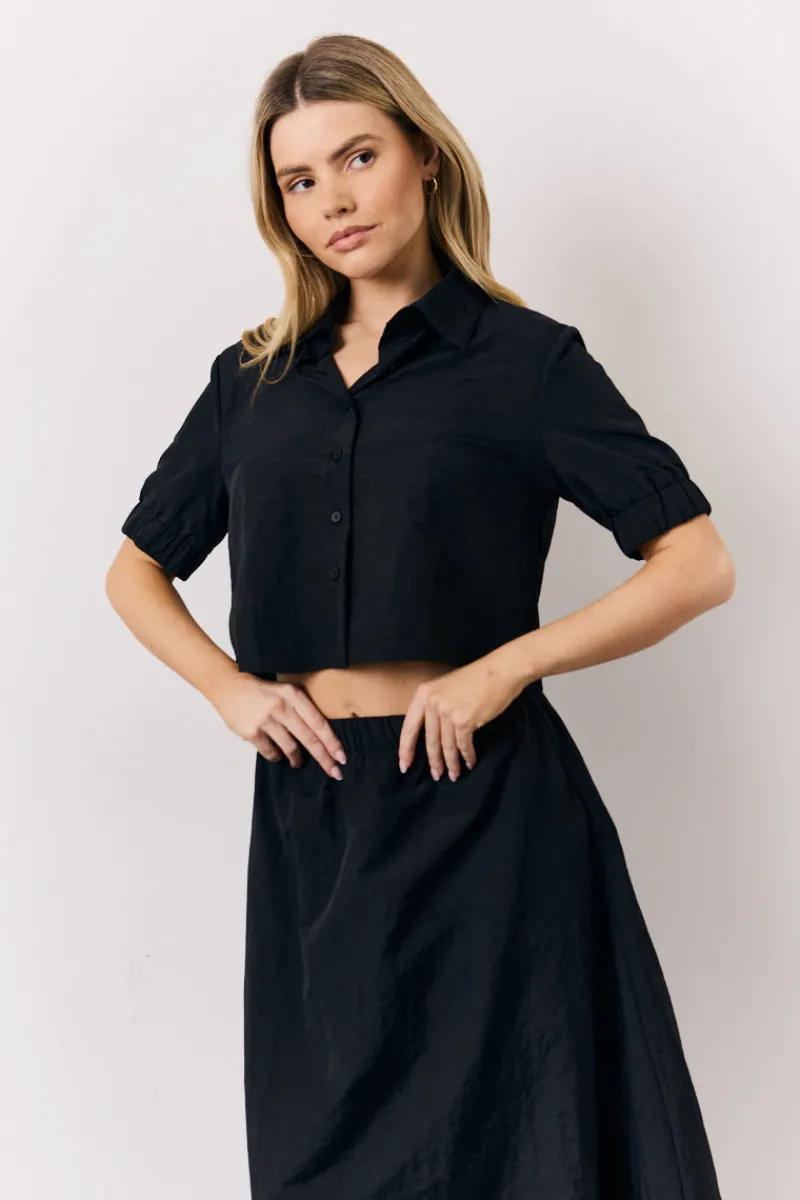 Co-Ord Cropped Shirt|In The Style Outlet