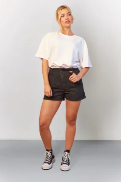 Denim Paper Bag Shorts|In The Style