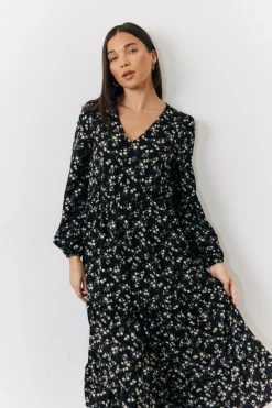 Ditsy Floral Printed Wrap Midi Dress|In The Style New