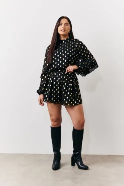 Foil Detail Chiffon Shorts|In The Style Hot