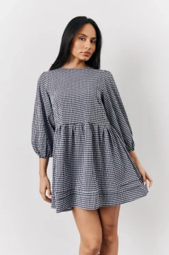 Gingham Mini Smock Dress|In the Style Online