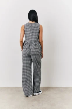 Gingham Wide Leg Trousers|In The Style New