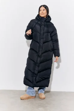 Hooded Longline Popper Puffer Coat|In the Style Hot