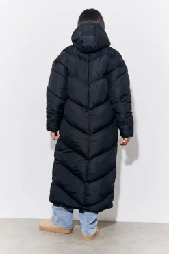 Hooded Longline Popper Puffer Coat|In the Style Hot