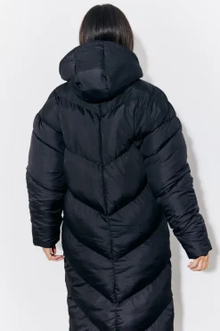 Hooded Longline Popper Puffer Coat|In the Style Hot
