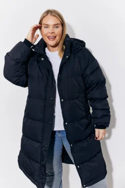 Hooded Longline Popper Puffer Coat|In the Style Hot