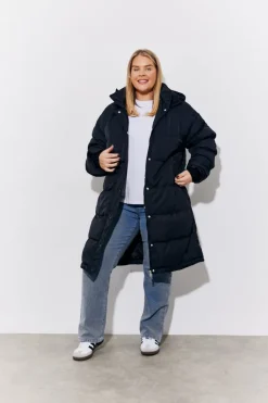 Hooded Longline Popper Puffer Coat|In the Style Hot