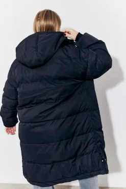 Hooded Longline Popper Puffer Coat|In the Style Hot