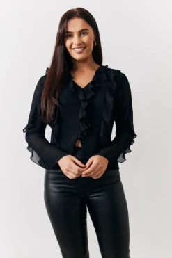 Ruffle Chiffon Blouse|In The Style Discount