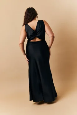 Satin Twist Back Maxi Dress|In The Style Outlet