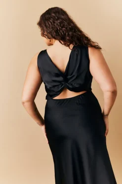 Satin Twist Back Maxi Dress|In The Style Outlet