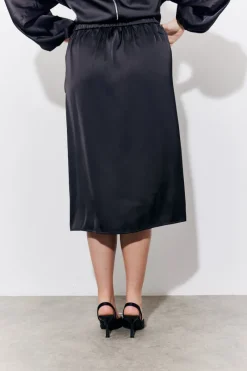 Satin Wrap Midi Skirt|In the Style New