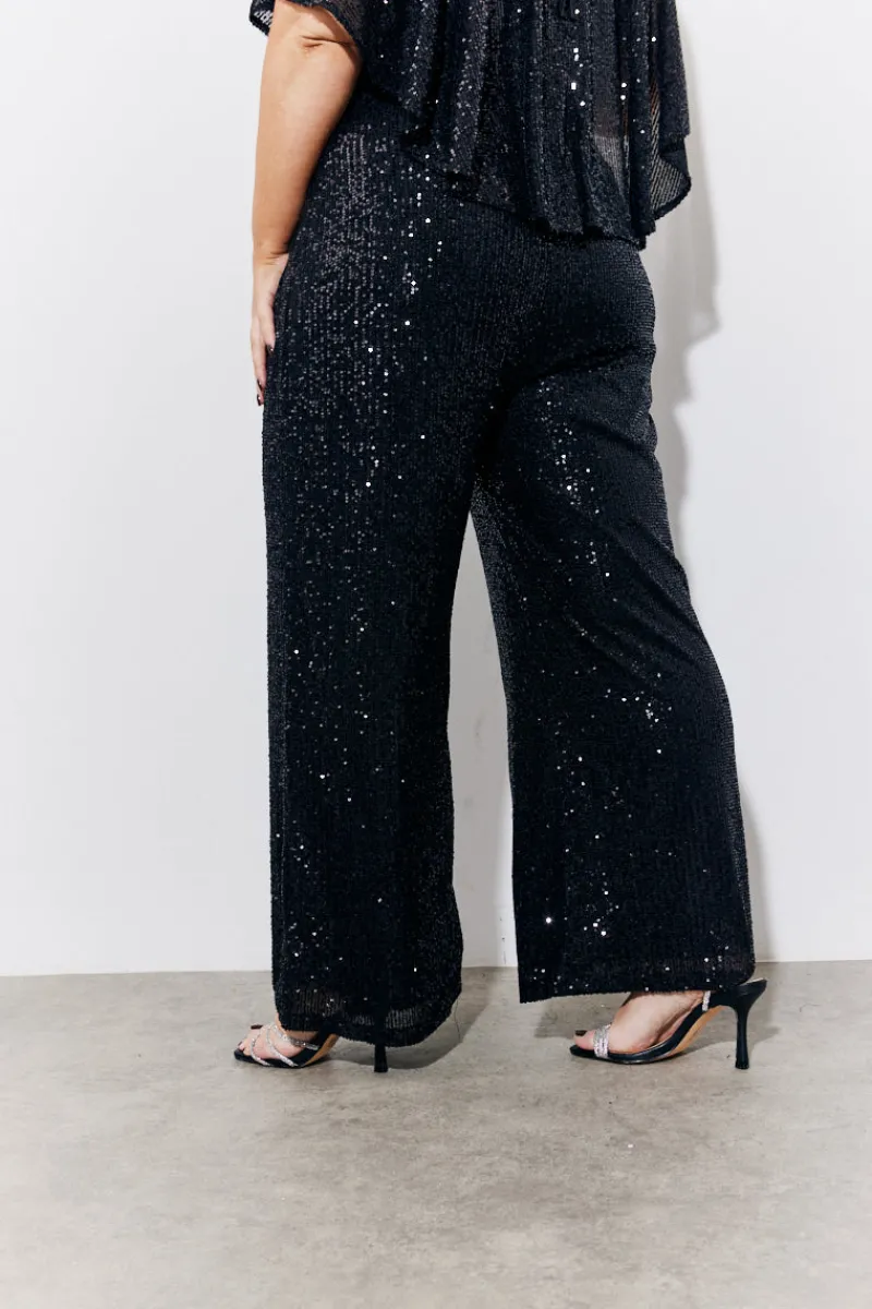 Sequin Cape Style Wide Leg Jumpsuit|In the Style Discount