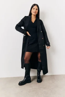 Structured Plunge Front Sleeveless Mini Dress|In the Style