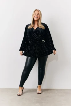 Studded Velvet Blouse|In the Style Discount