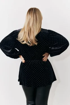 Studded Velvet Blouse|In the Style Discount