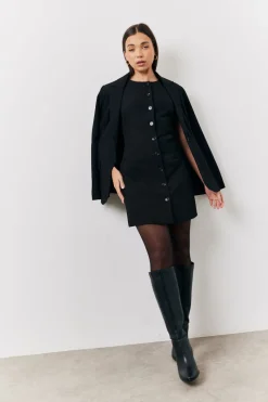 Tailored Button Through Mini Dress|In The Style