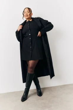 Tailored Button Through Mini Dress|In The Style