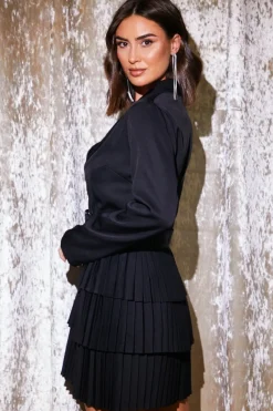 Blazer Dress With Pleated Skirt|In the Style Online