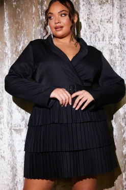 Blazer Dress With Pleated Skirt|In the Style Online