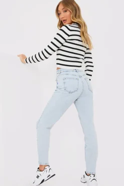 Bleach Wash Mom Jean|In the Style Discount