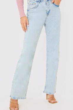 Bleach Wash Straight Leg Jean|In the Style Clearance