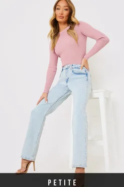 Bleach Wash Straight Leg Jean|In the Style Clearance