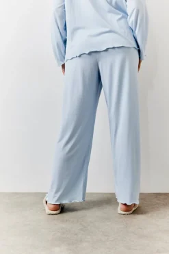 Lettuce Hem Slogan Long Sleeve Top and Trouser PJ Set|In The Style Discount