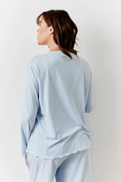 Lettuce Hem Slogan Long Sleeve Top and Trouser PJ Set|In The Style Discount