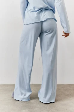 Lettuce Hem Slogan Long Sleeve Top and Trouser PJ Set|In The Style Discount