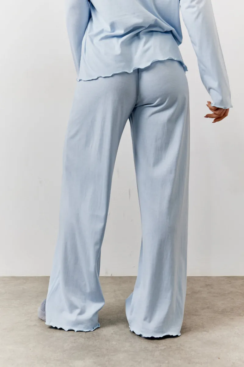 Lettuce Hem Slogan Long Sleeve Top and Trouser PJ Set|In The Style Discount