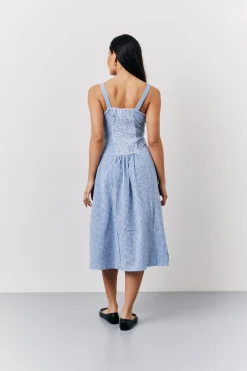 Seersucker Gingham Milkmaid Midaxi Dress|In The Style