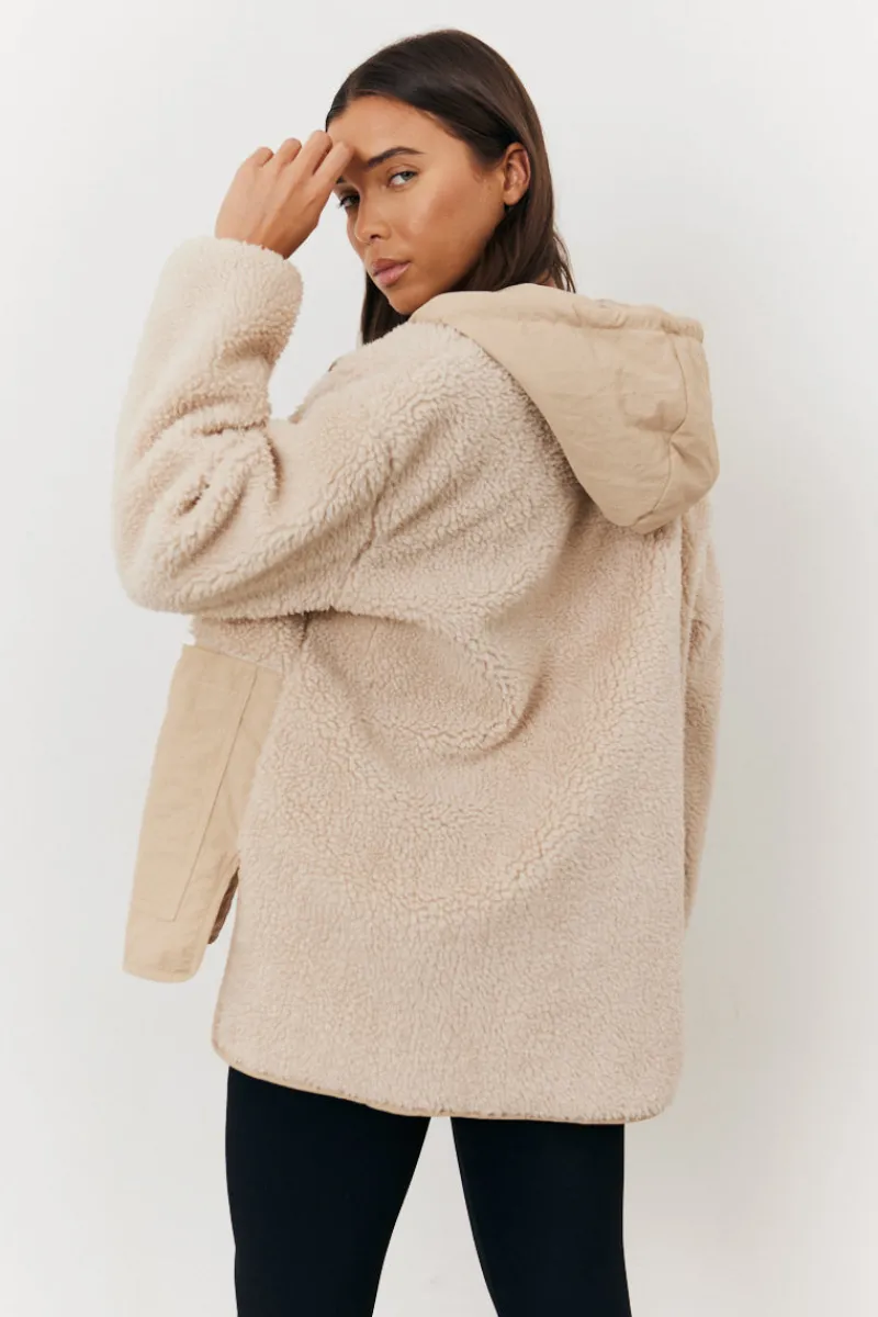 Borg Patched Quilted Jacket|In the Style Best