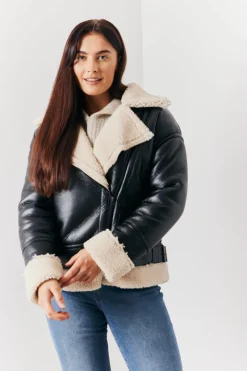 Borg Trim Aviator Jacket|In the Style Outlet