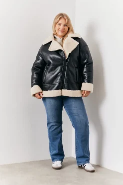 Borg Trim Aviator Jacket|In the Style Outlet