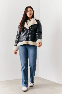 Borg Trim Aviator Jacket|In the Style Outlet