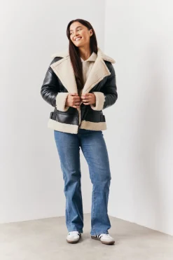 Borg Trim Aviator Jacket|In the Style Outlet