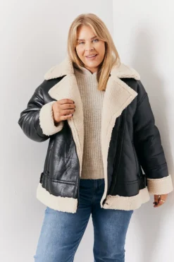 Borg Trim Aviator Jacket|In the Style Outlet