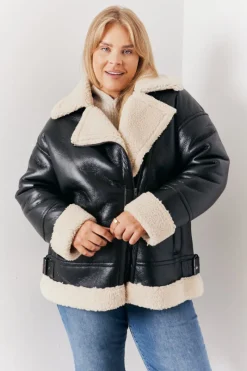 Borg Trim Aviator Jacket|In the Style Outlet