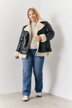 Borg Trim Aviator Jacket|In the Style Outlet