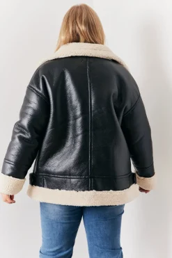 Borg Trim Aviator Jacket|In the Style Outlet