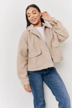 Boucle Pocket Detail Jacket|In the Style Outlet